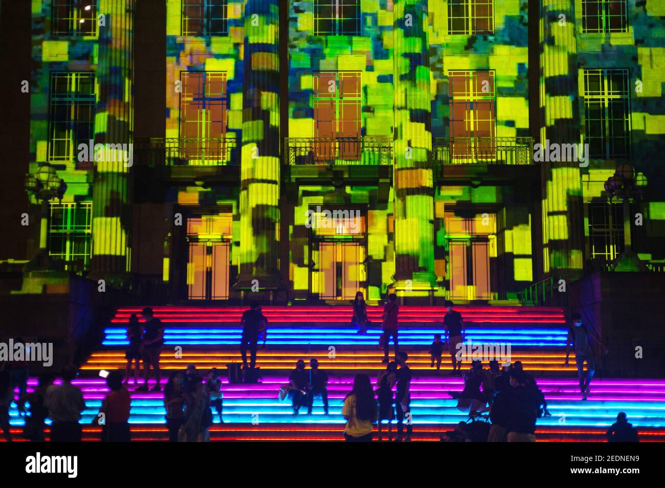 29.01.2021, Singapore, , Singapore - Projection showing the illuminated