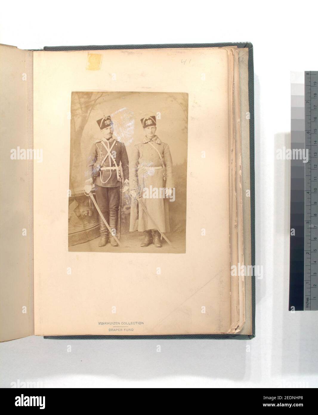 Officer. 1st Cavalry and Cavalryman, cir. 1908; winter parade unif Stock Photo