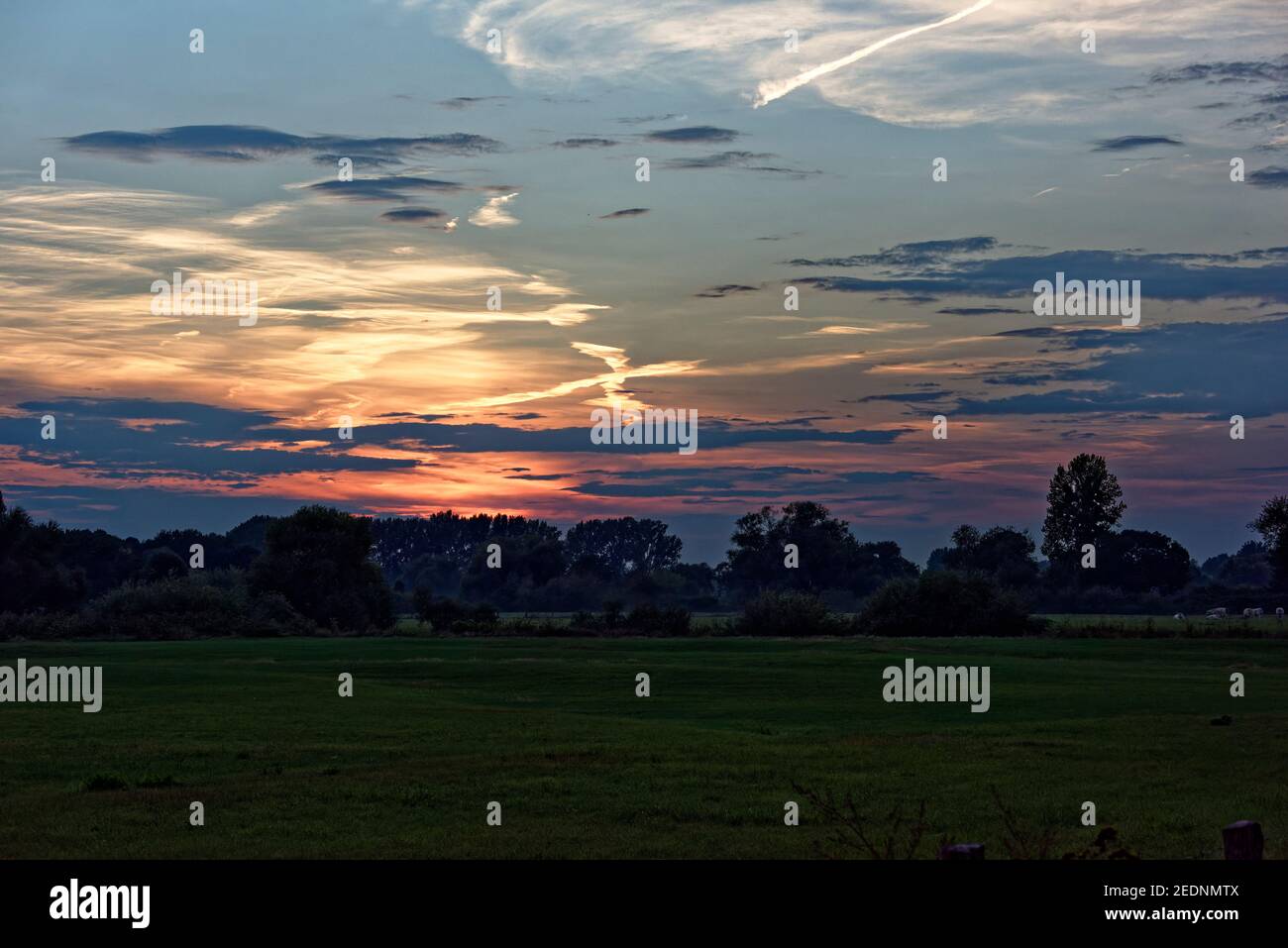 Sunset in Harz,Germany. Stock Photo