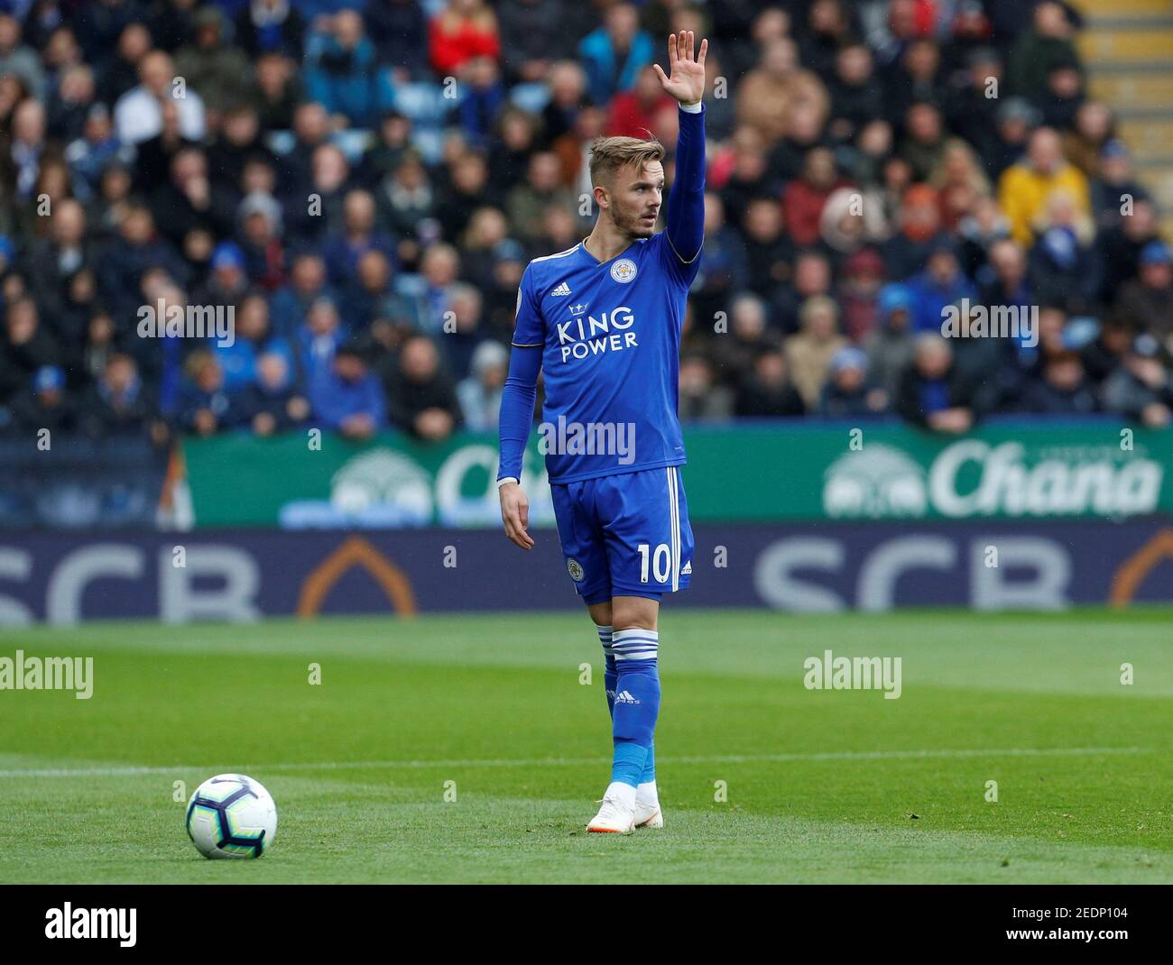 Soccer Football Premier League Leicester City V Everton King Power Stadium Leicester Britain October 6 18 Leicester City S James Maddison Prepares To Take A Free Kick Action Images