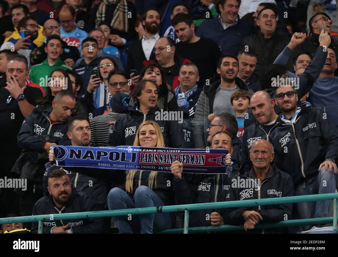 Soccer Football - Champions League - Group Stage - Group C - Napoli v Paris St Germain - Stadio San Paolo, Naples, Italy - November 6, 2018  Fans before the match  REUTERS/Alessandro Bianchi Stock Photo