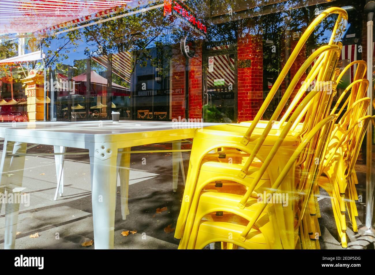 Lygon St in Lockdown During Coronavirus Pandemic Stock Photo