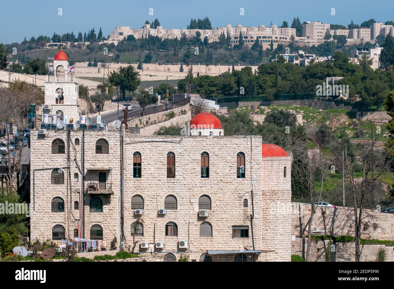 Israel, Jerusalem, The Greek Orthodox Church of St. Stephen, or The St. Stephen's Basilica, a Catholic church, located in the Kidron Valley or King's Stock Photo