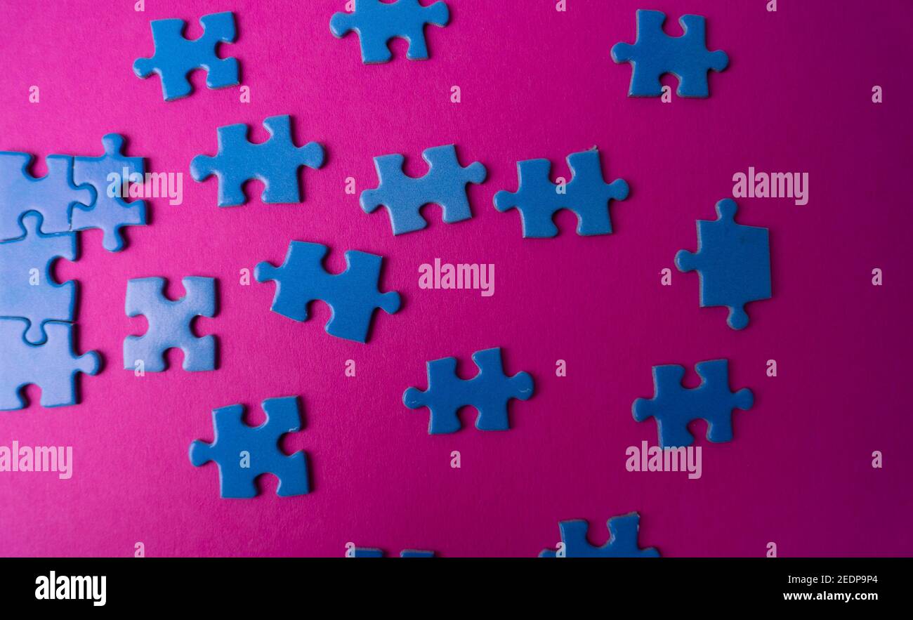 blue puzzles, textures and background Stock Photo