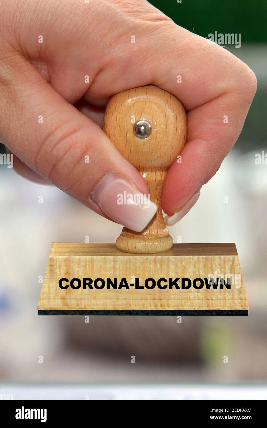 stam lettering corona lockdown, Germany Stock Photo