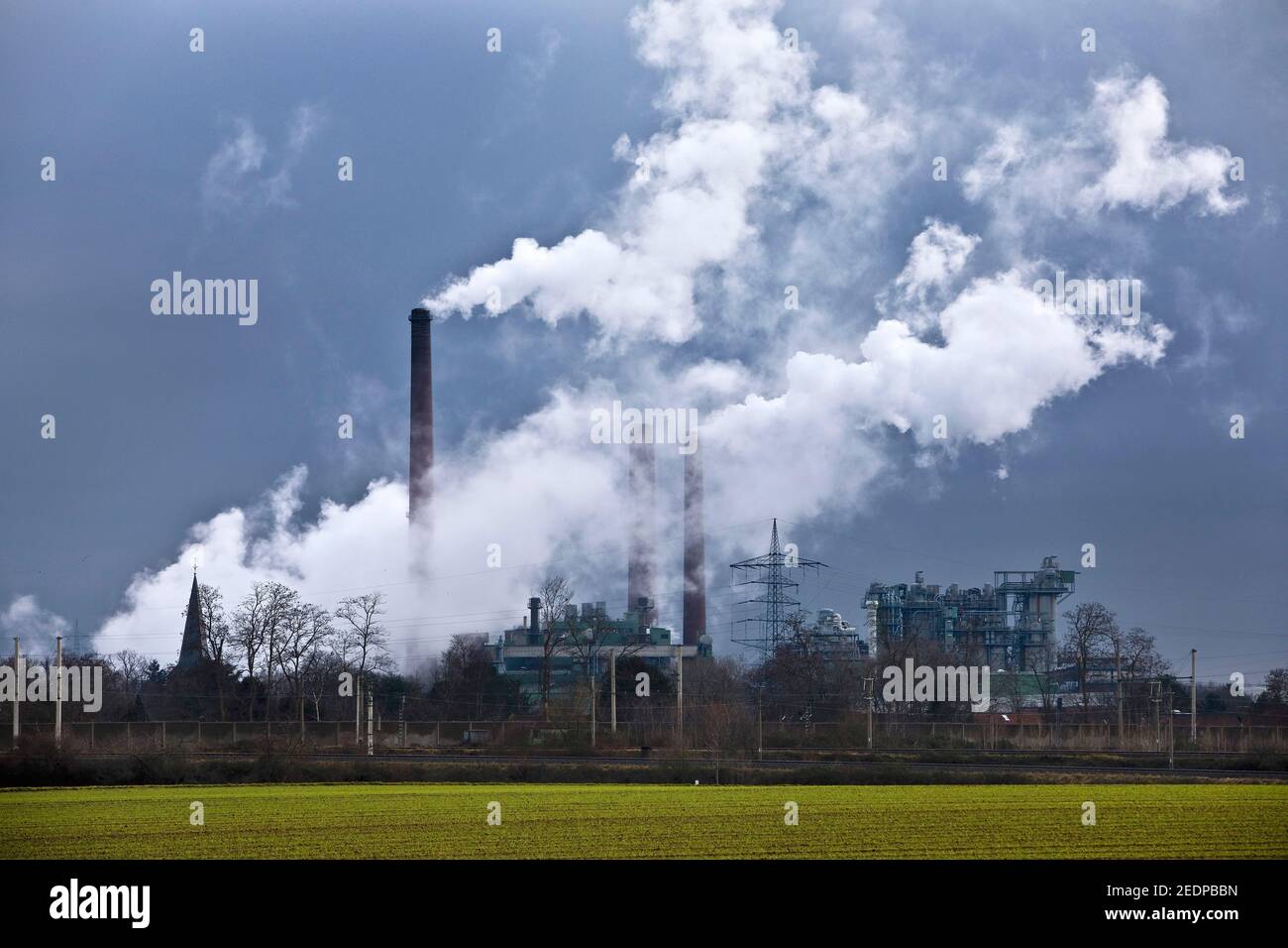 fume around the coal conversion factory Fortuna-Nord, Germany, North Rhine-Westphalia, Bergheim Stock Photo