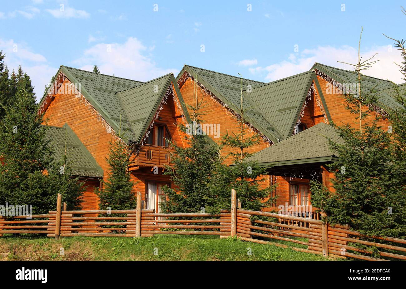 Wooden House On A Forest Resort Stock Photo Alamy