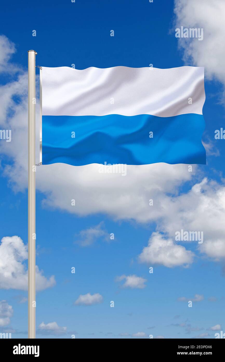Flag of Bavaria, strip-type, Germany, Bavaria Stock Photo