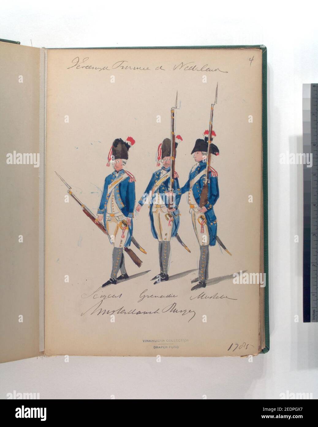 Sergeant, Grenadier, Musketier. Amsterdamsche Burgerij, 1785 Stock Photo