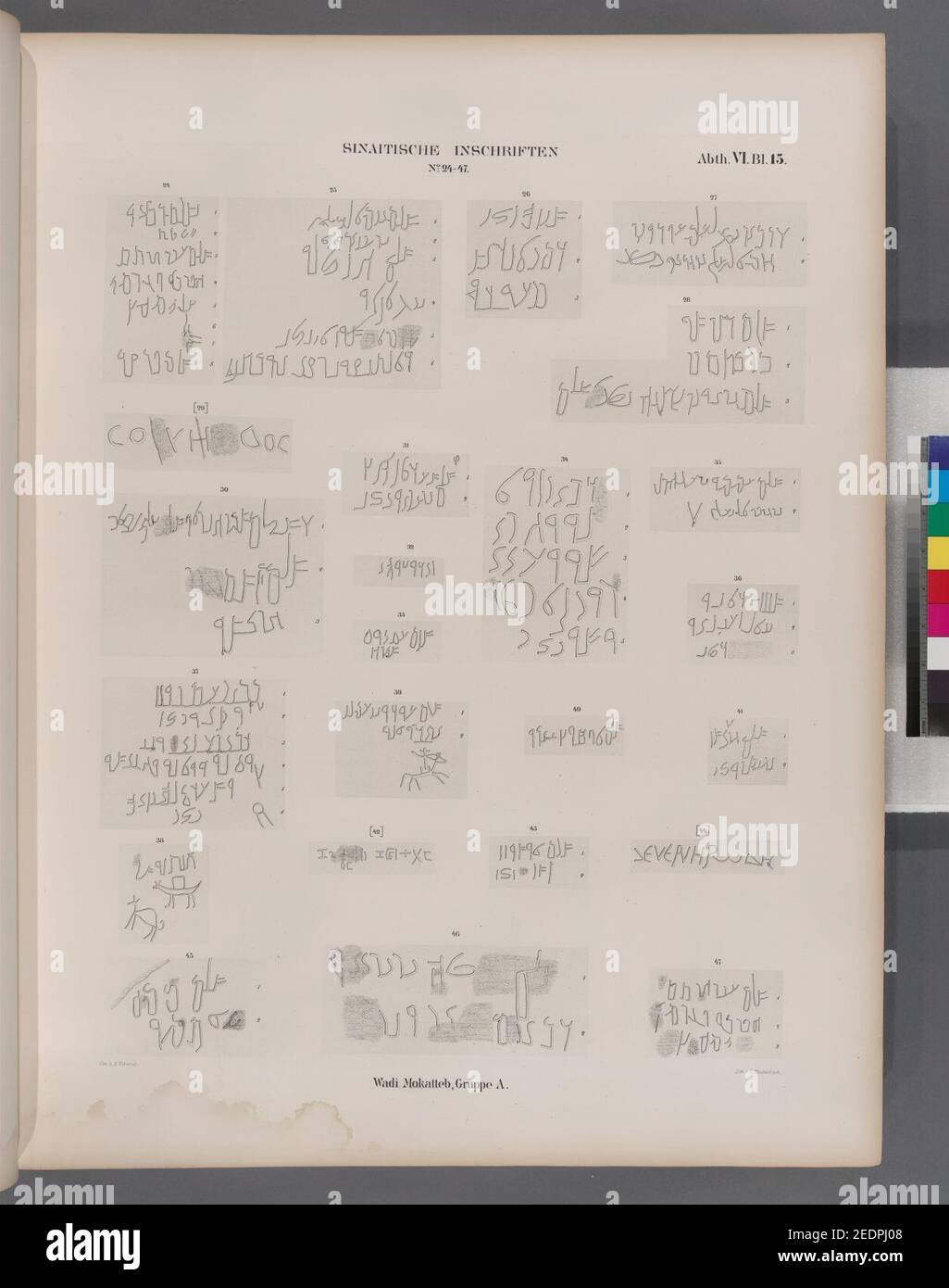 Sinaitische Inschriften No. 24-47. Wadi Mokatteb, Gruppe A Stock Photo