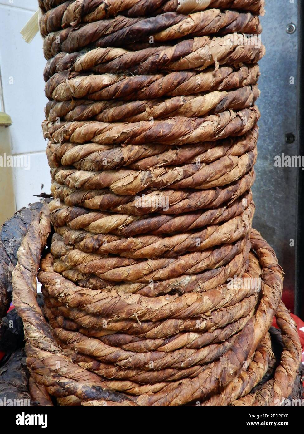 roll of rolled smoke sheets Stock Photo Alamy