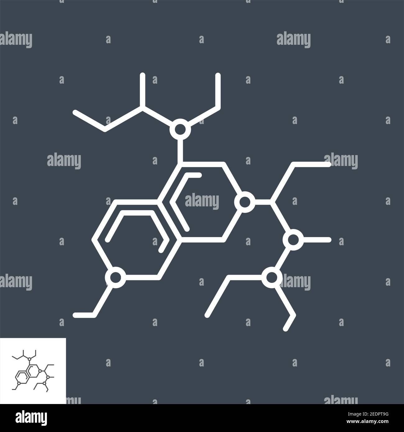 Molecule related vector thin line icon. Stock Vector
