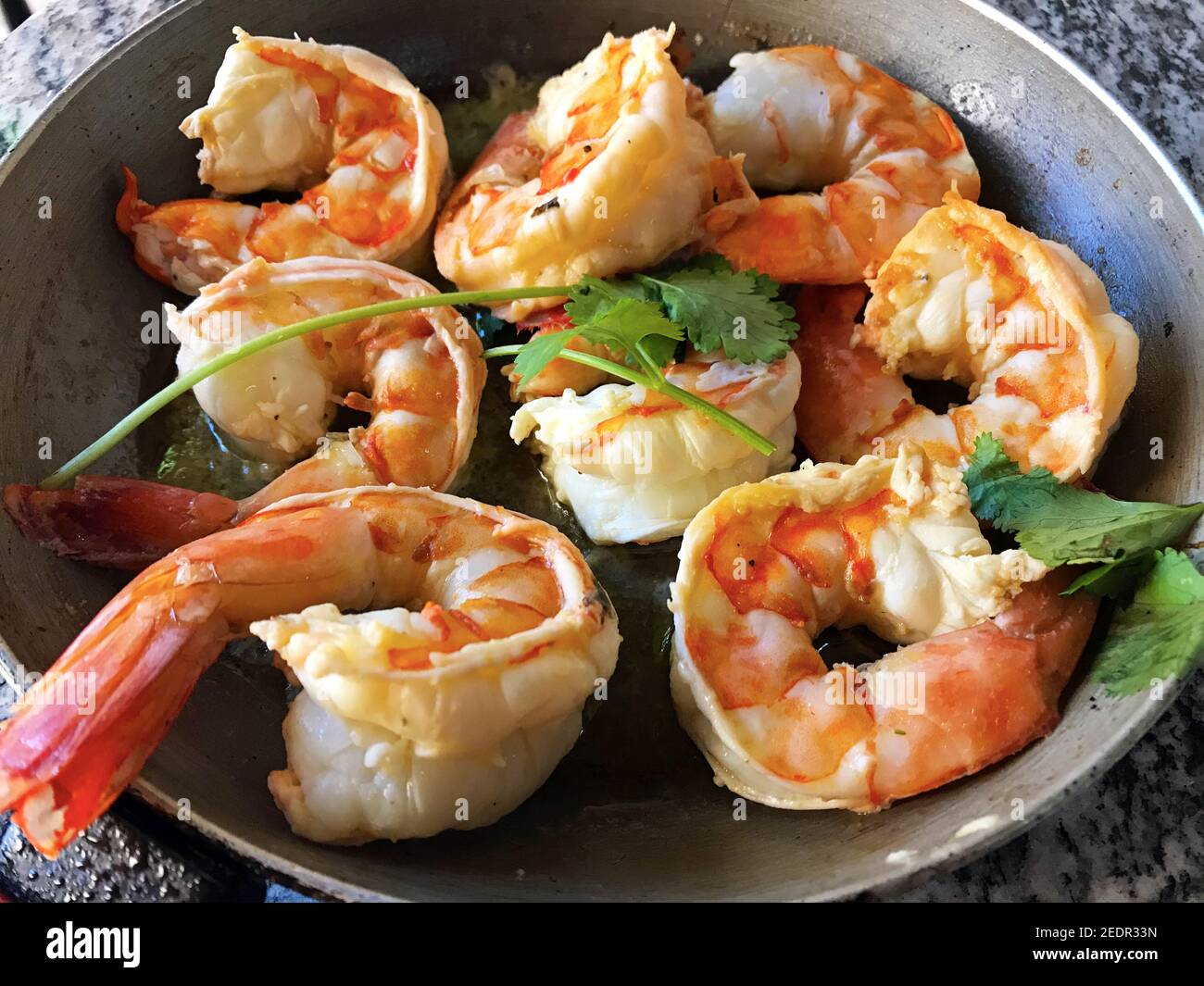 Fried large shrimp Stock Photo - Alamy