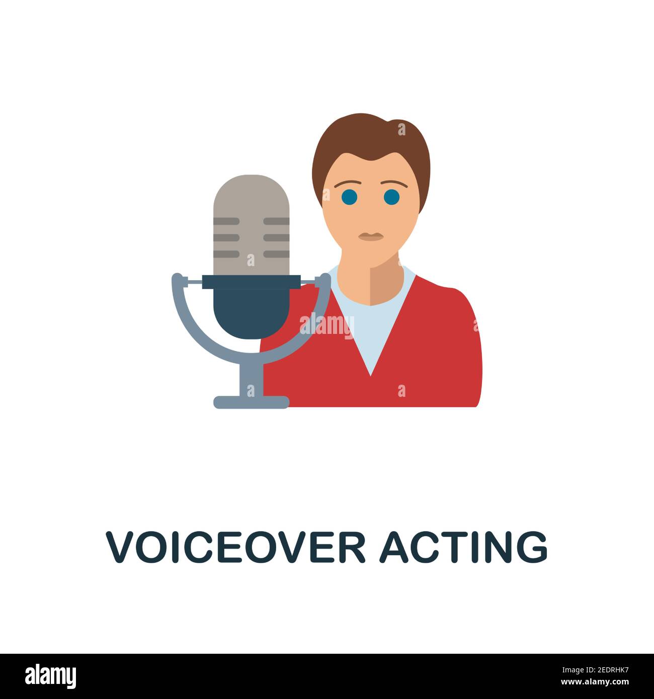Voiceover Acting flat icon. Color simple element from freelance collection. Creative Voiceover Acting icon for web design, templates, infographics and Stock Vector