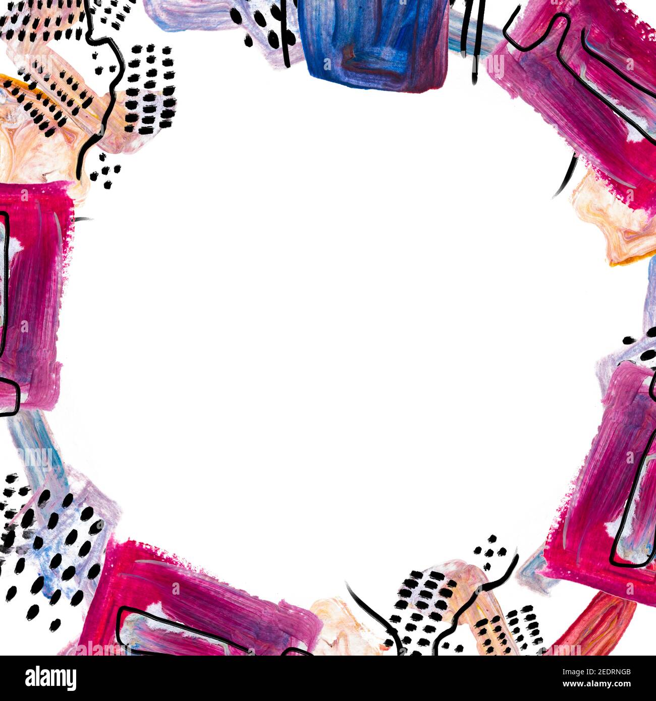 Hand drawn border and place for your text Stock Photo - Alamy