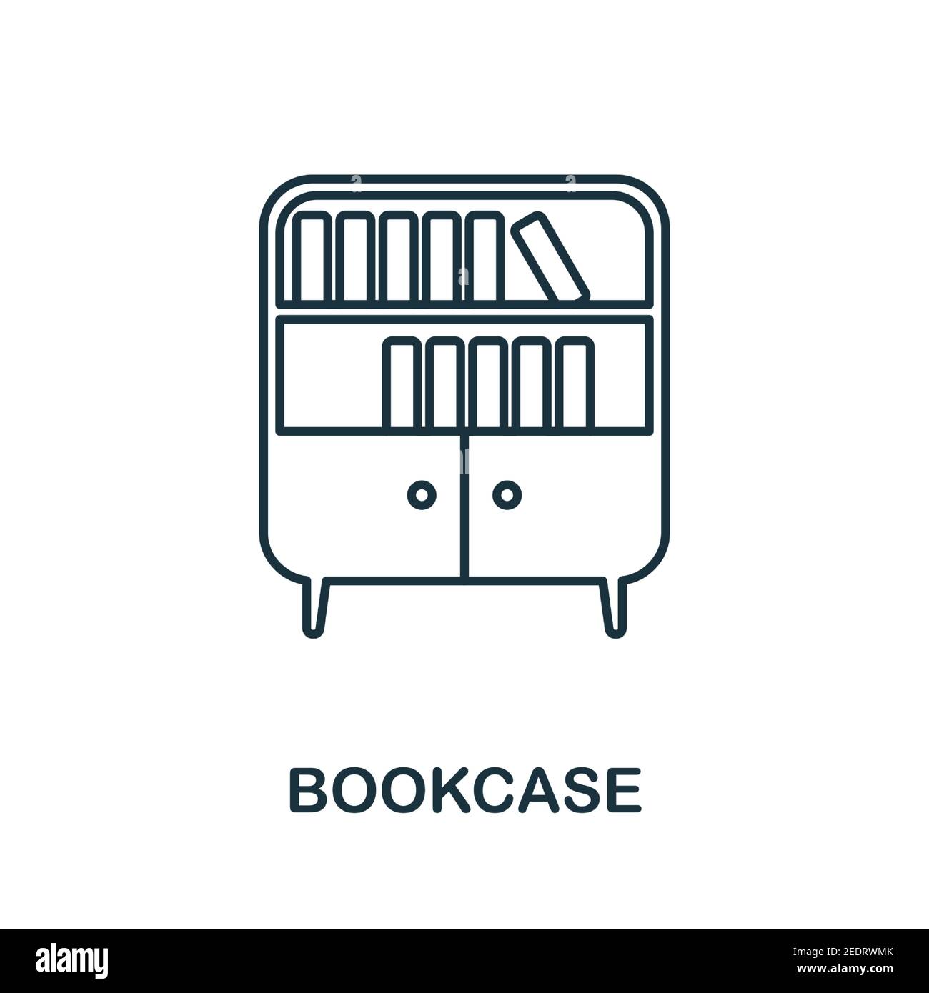 Bookcase icon. Simple illustration from furniture collection. Creative ...