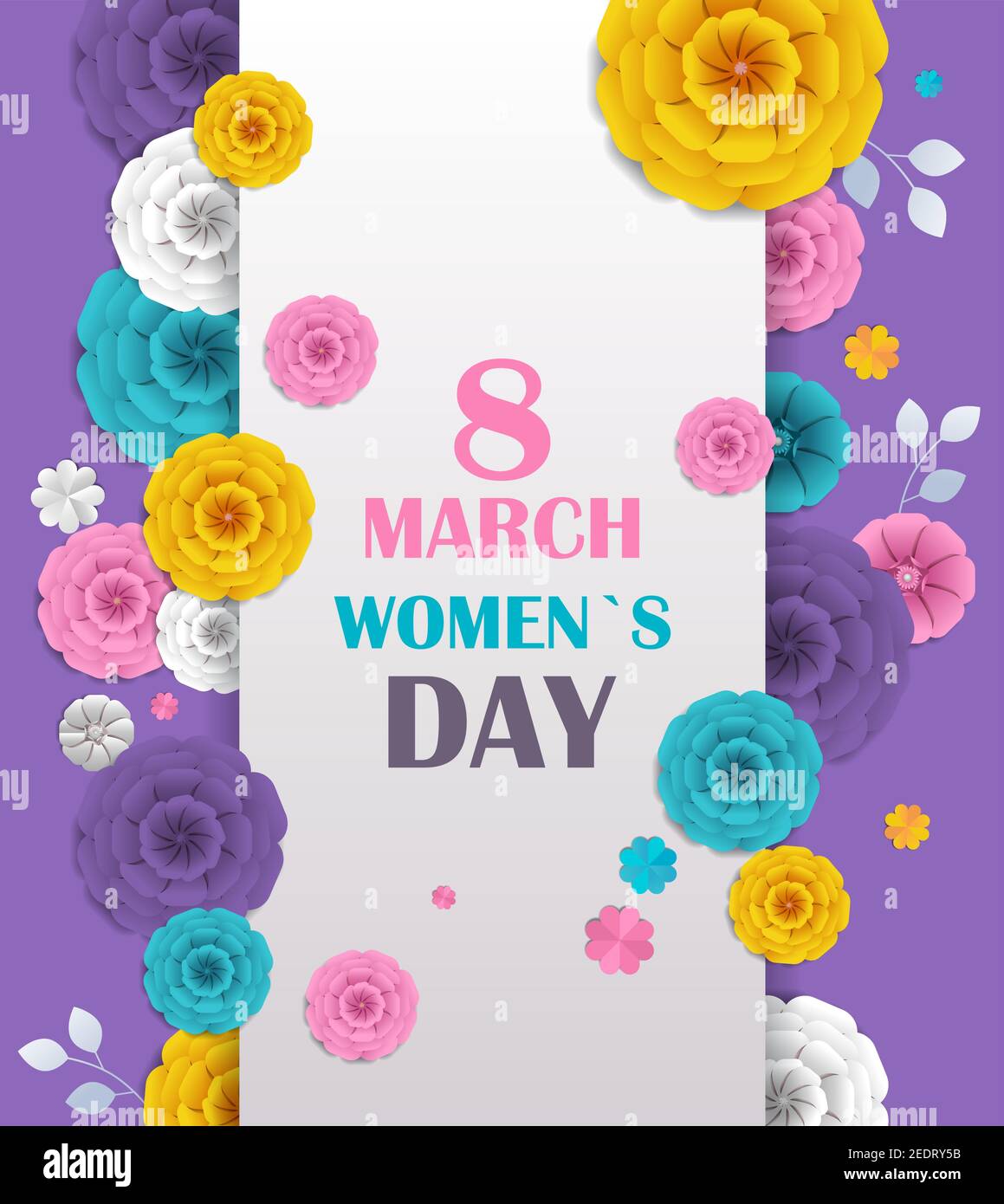 Womens Day 8 March Holiday Celebration Banner Flyer Or Greeting Card With Decorative Paper 6735