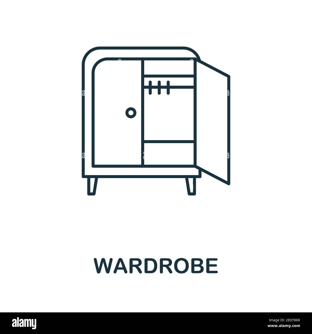 Wardrobe icon. Simple illustration from furniture collection. Creative