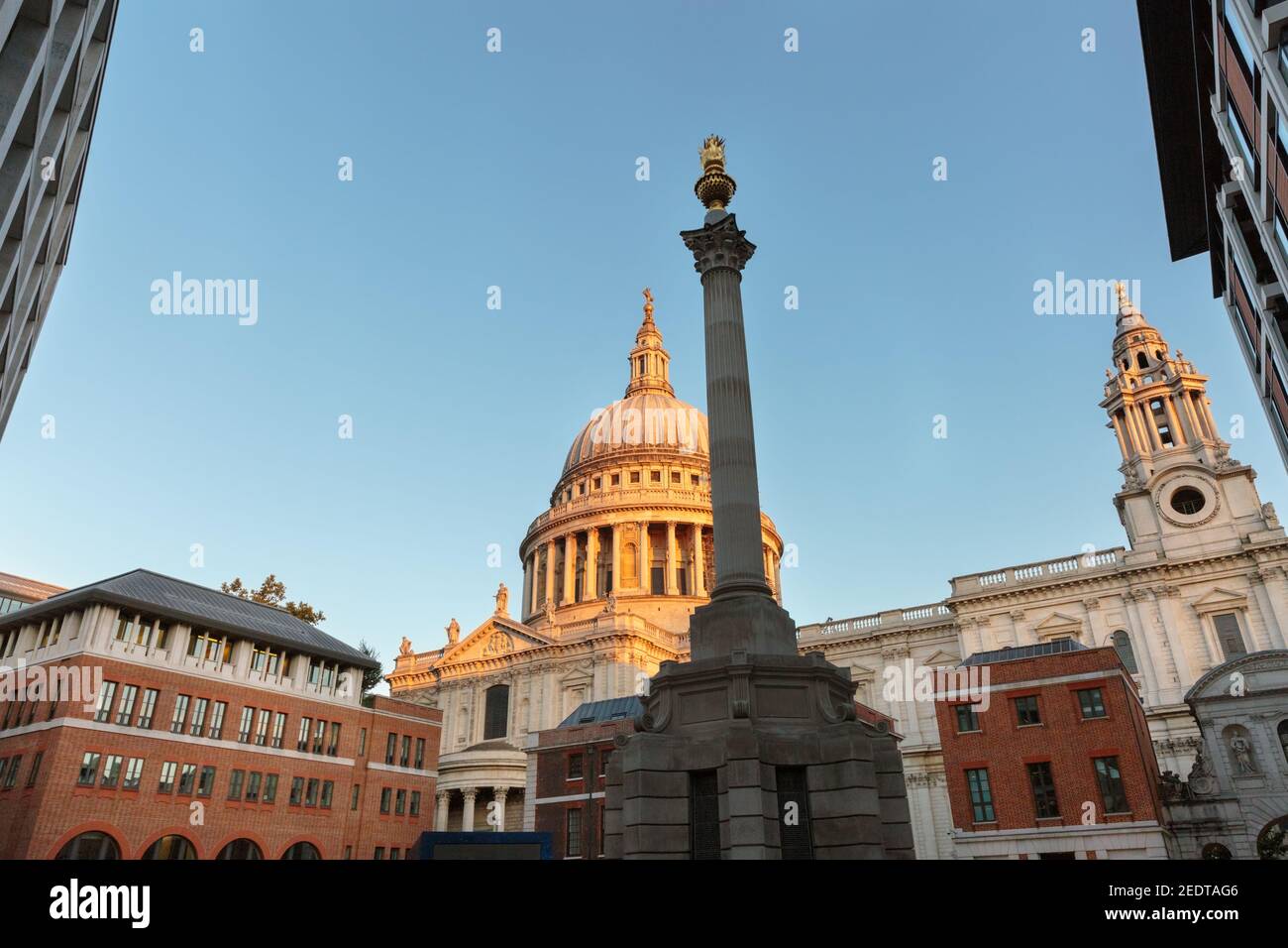 St Paul's Cathedral and Paternoster Square, London, England, UK Stock Photo