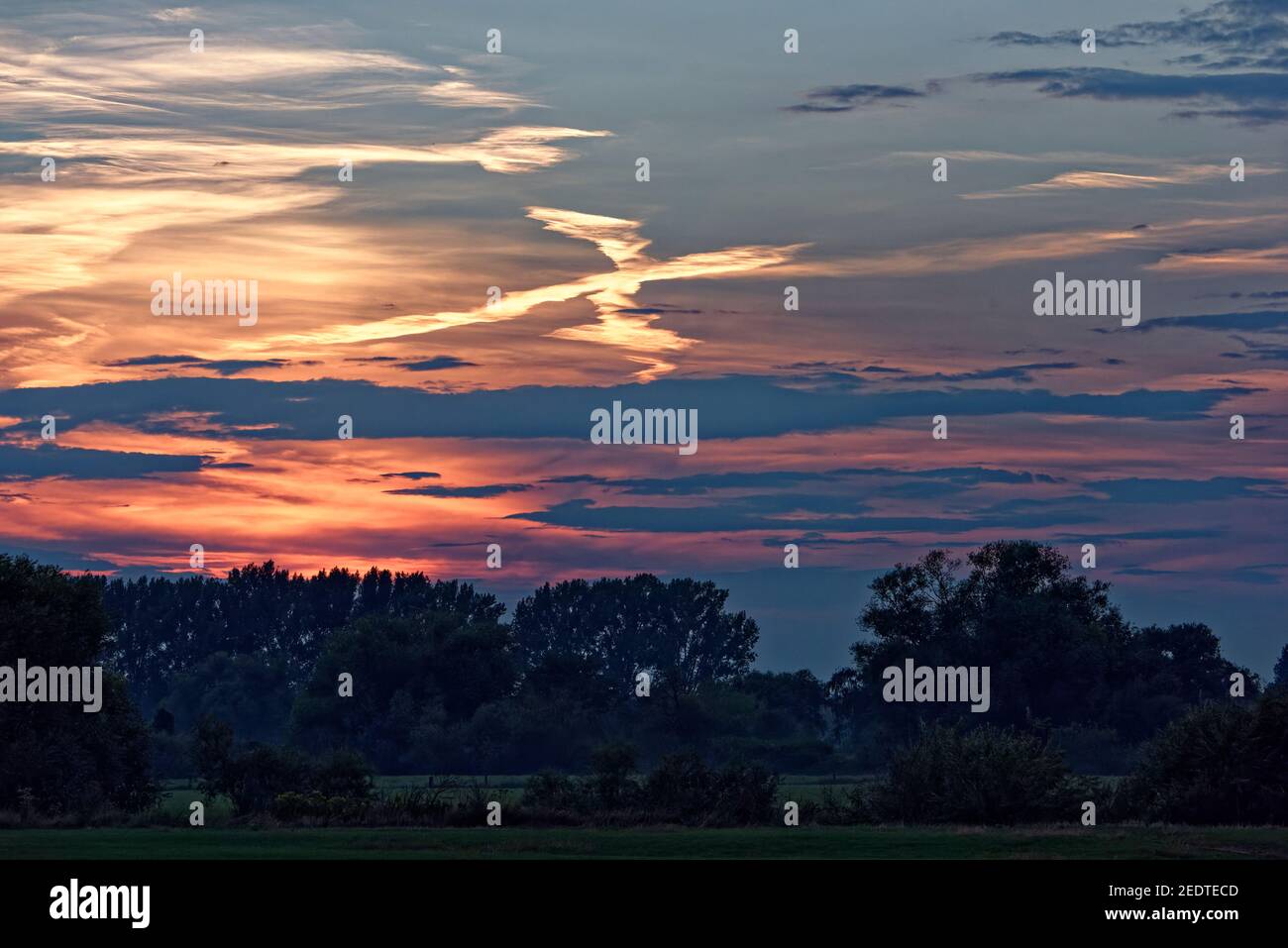 Sunset in Harz,Germany. Stock Photo