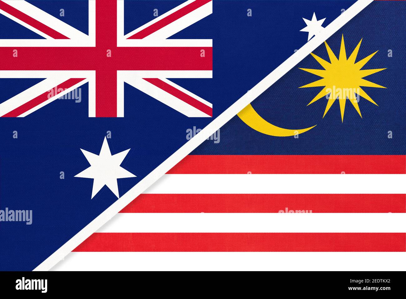 Australia and Malaysia, national flags from