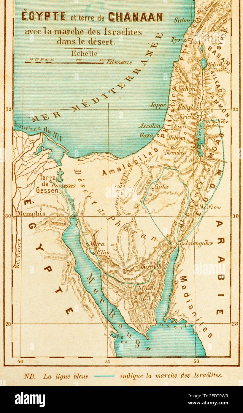 Ornamento Fondo Verde Diente Monte Sinai Mapa Restringir Martillo   Historic Map Of Egypt And The Sinai Peninsula With The March Of The Israelites Through The Desert Sinai Histoire Biblique De Lancien Testament 2EDTPWR 