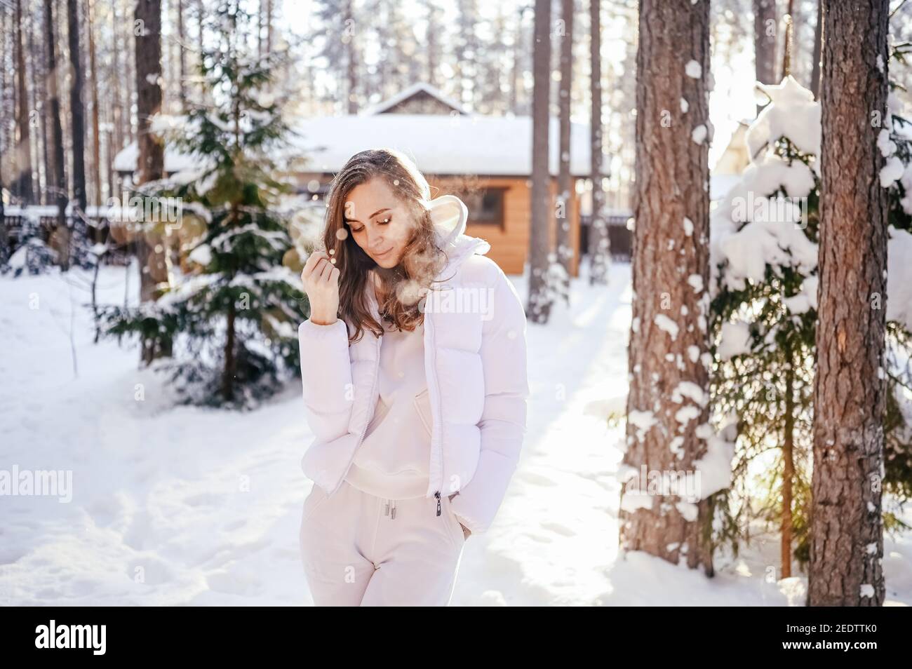 Woman green jacket hi-res stock photography and images - Alamy
