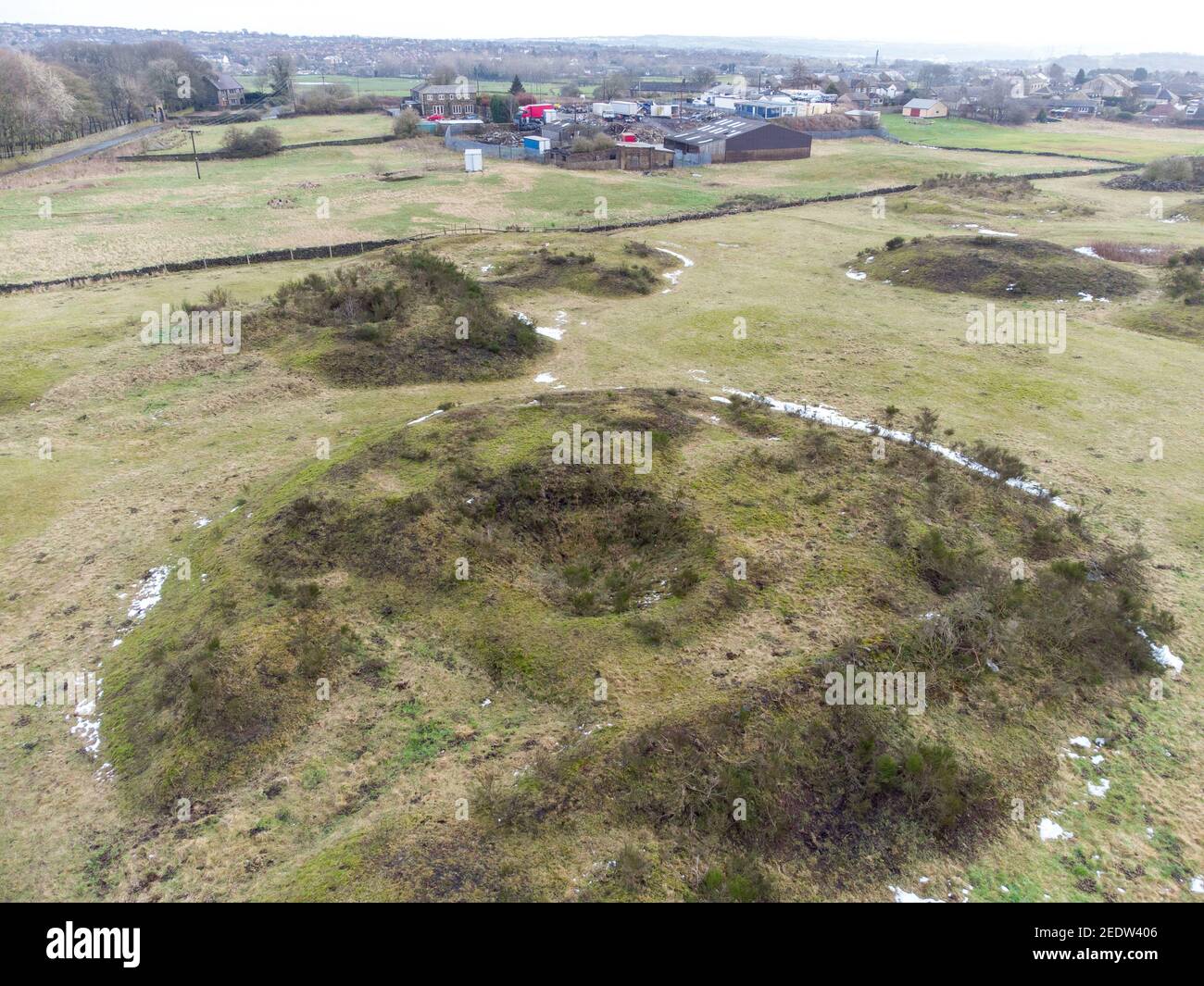 Bell Pits. Surface remains show evidence of early coal mining seen in