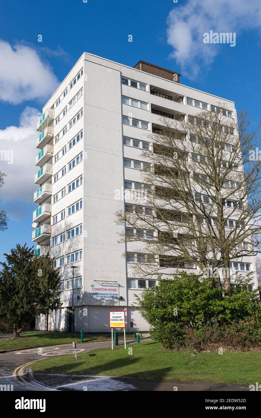 High rise block of flats in Harborne, Birmingham UK Stock Photo