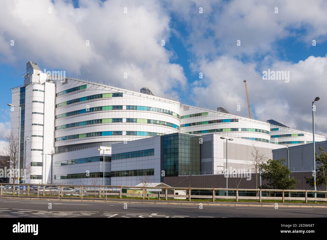 The modern Queen Elizabeth Hospital in Edgbaston, Birmingham, UK Stock