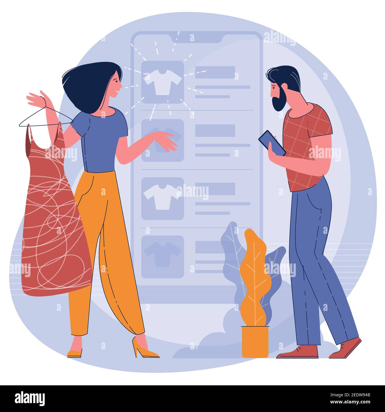 vector concept for mobile shopping Stock Vector