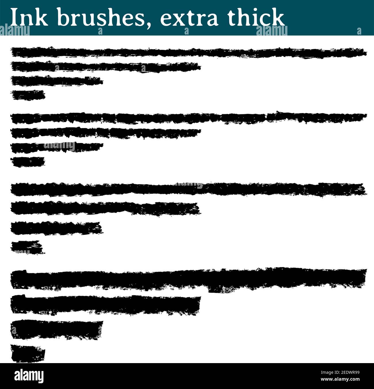 20 brushes for Illustrator made from ink strokes with which to give a  handcrafted feel to your vector works. They are five different strokes, and  of e Stock Vector Image & Art -