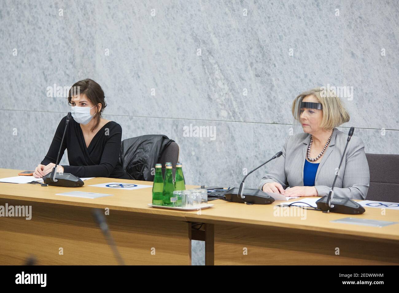 Warsaw, Mazovian, Poland. 15th Feb, 2021. Special Meeting Of The Parliamentary Group Of Women's Rights .in the picture: MONIKA ROSA, WANDA NOWICKA Credit: Hubert Mathis/ZUMA Wire/Alamy Live News Stock Photo