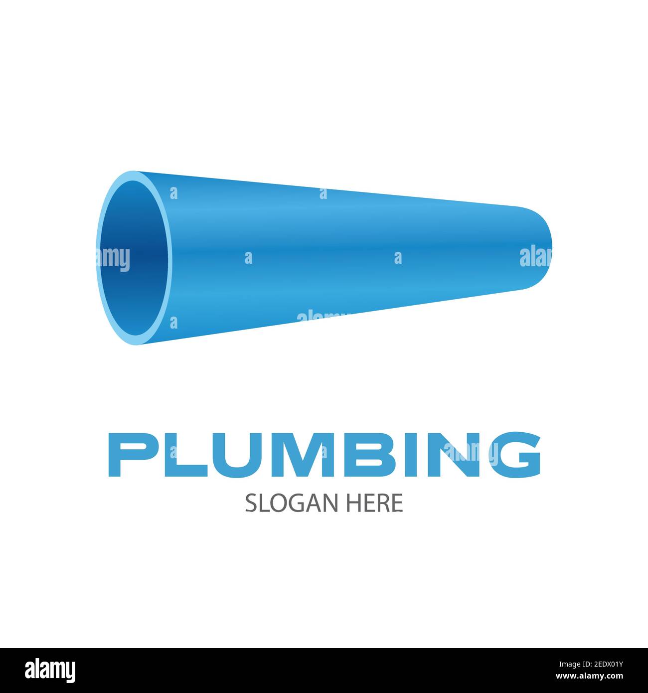 Plumbing company logo. Water pipe symbol on white background. Vector