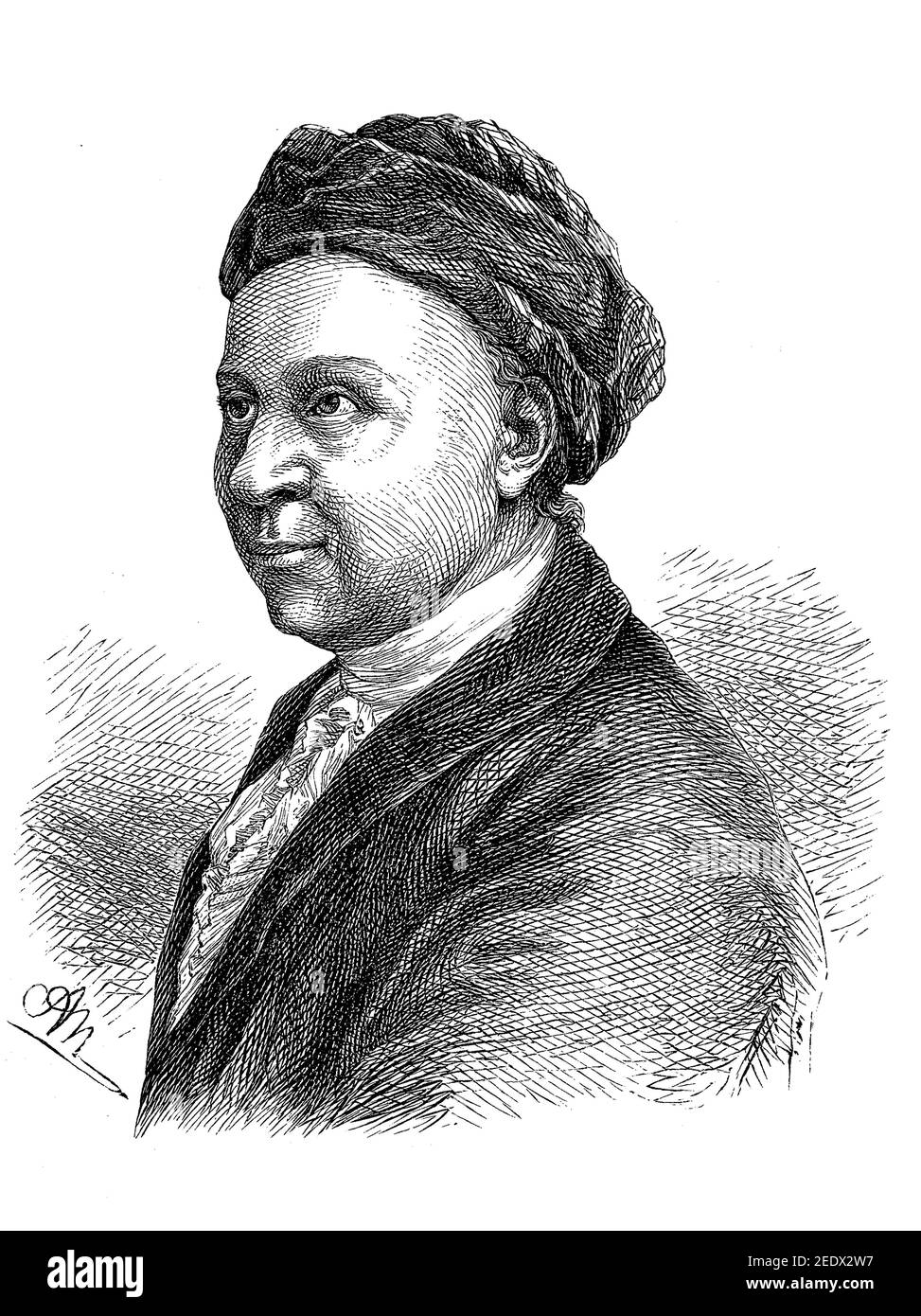 Johann Adam Hiller, until 1763 Hueller, December 25, 1728 - June 16, 1804, a German composer, music writer, and bandmaster  /  Johann Adam Hiller, bis 1763 Hueller, 25. Dezember 1728 - 16. Juni 1804, ein deutscher Komponist, Musikschriftsteller und Kapellmeister, Historisch, historical, digital improved reproduction of an original from the 19th century / digitale Reproduktion einer Originalvorlage aus dem 19. Jahrhundert, Stock Photo