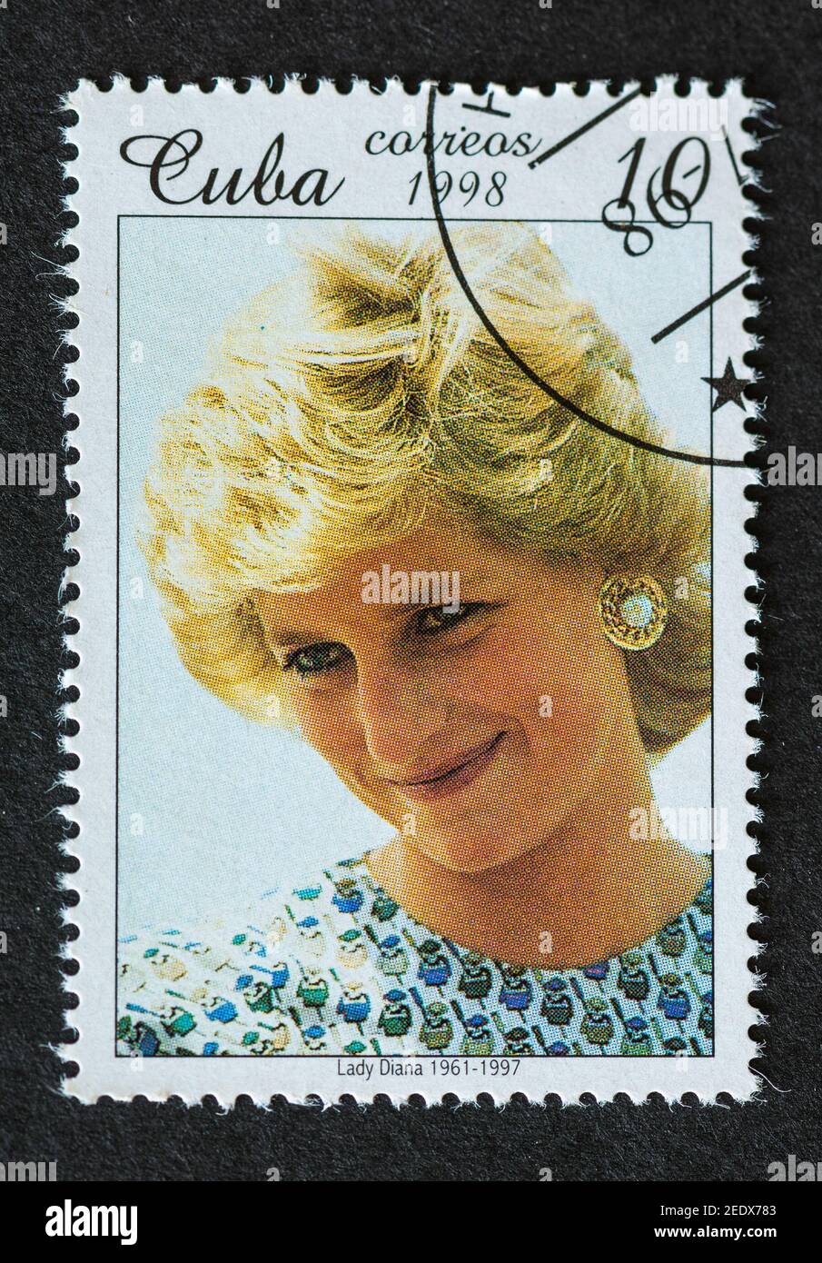 Princess Diana, Old Vintage Cuban Postage Stamp Stock Photo - Alamy