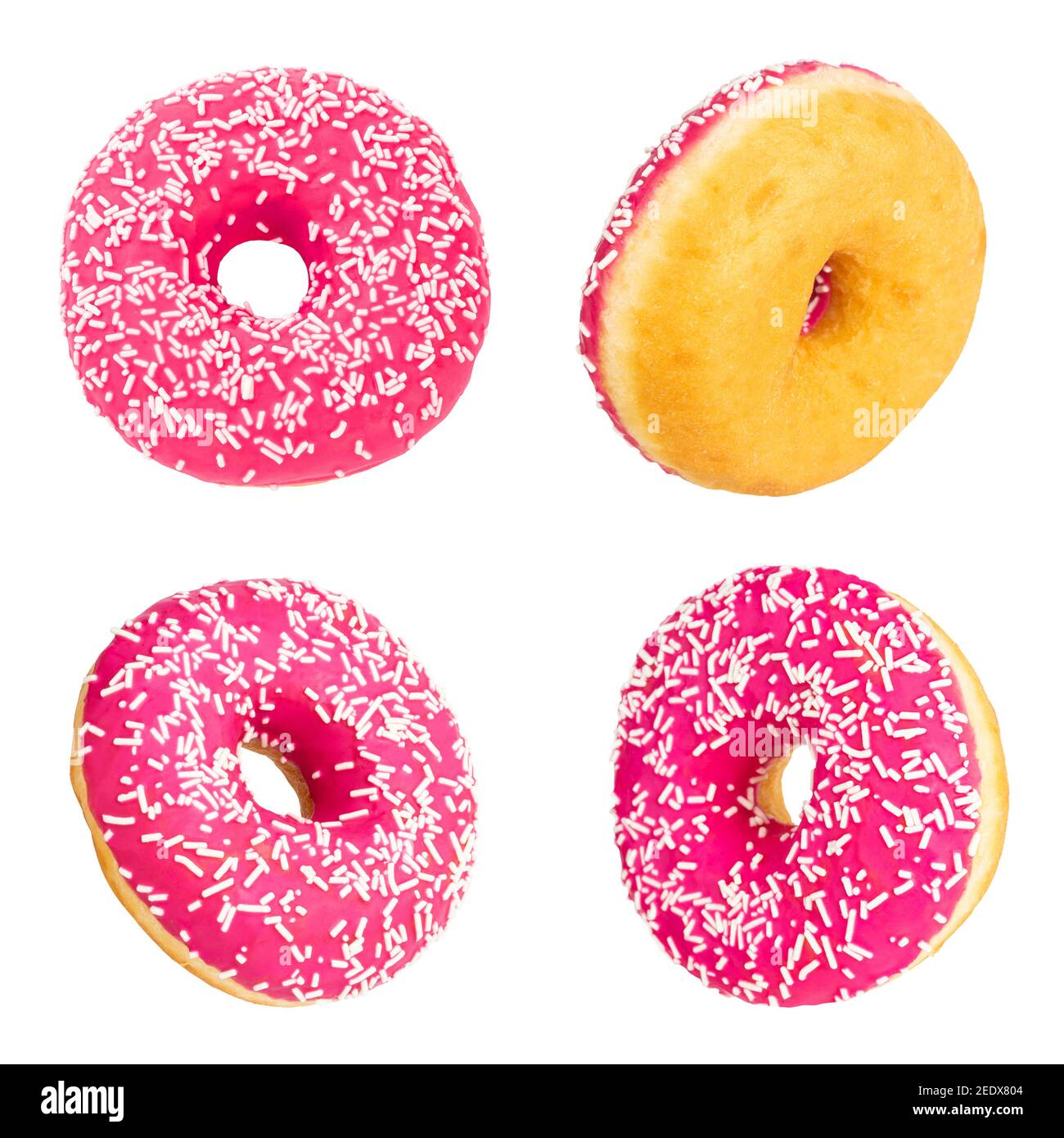 Donuts Set Isolated on White background. Collection. Stock Photo