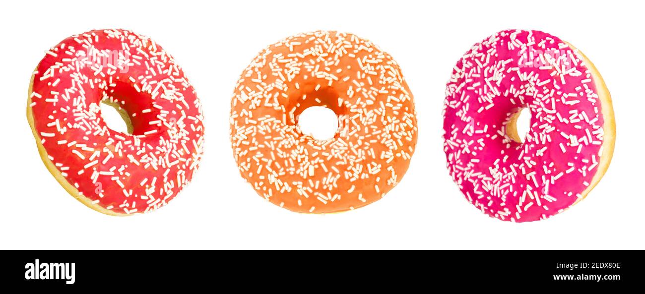 Donuts Set Isolated on White background. Collection Stock Photo - Alamy