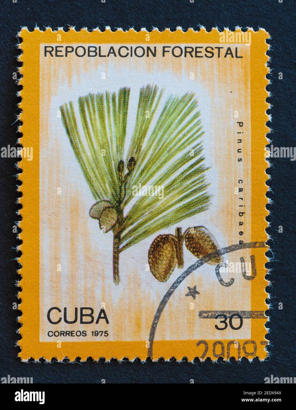 Old vintage Cuban postal stamps Stock Photo