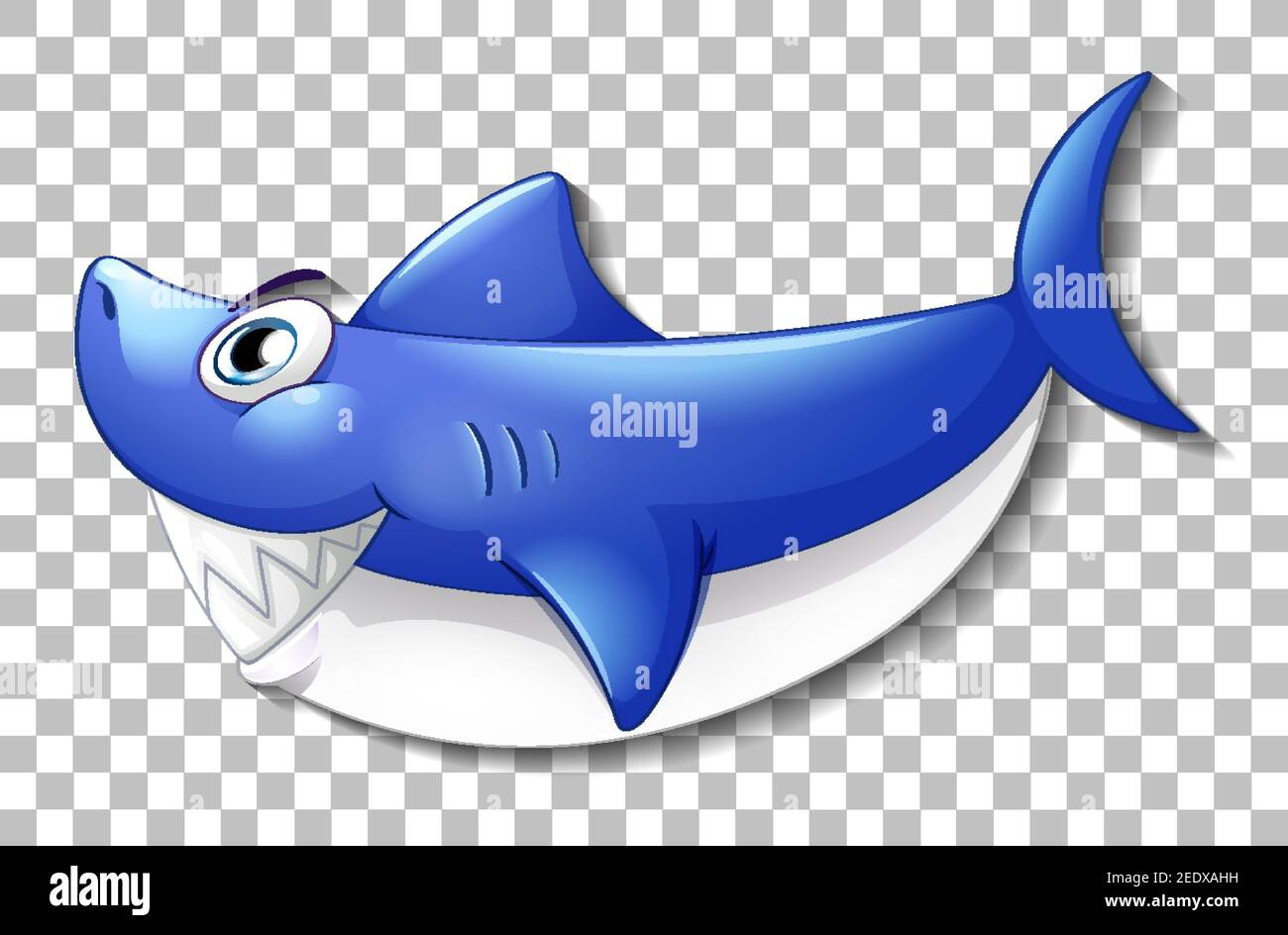 Smiling Cute Shark Cartoon Character Isolated On Transparent Background Illustration Stock Vector Image Art Alamy