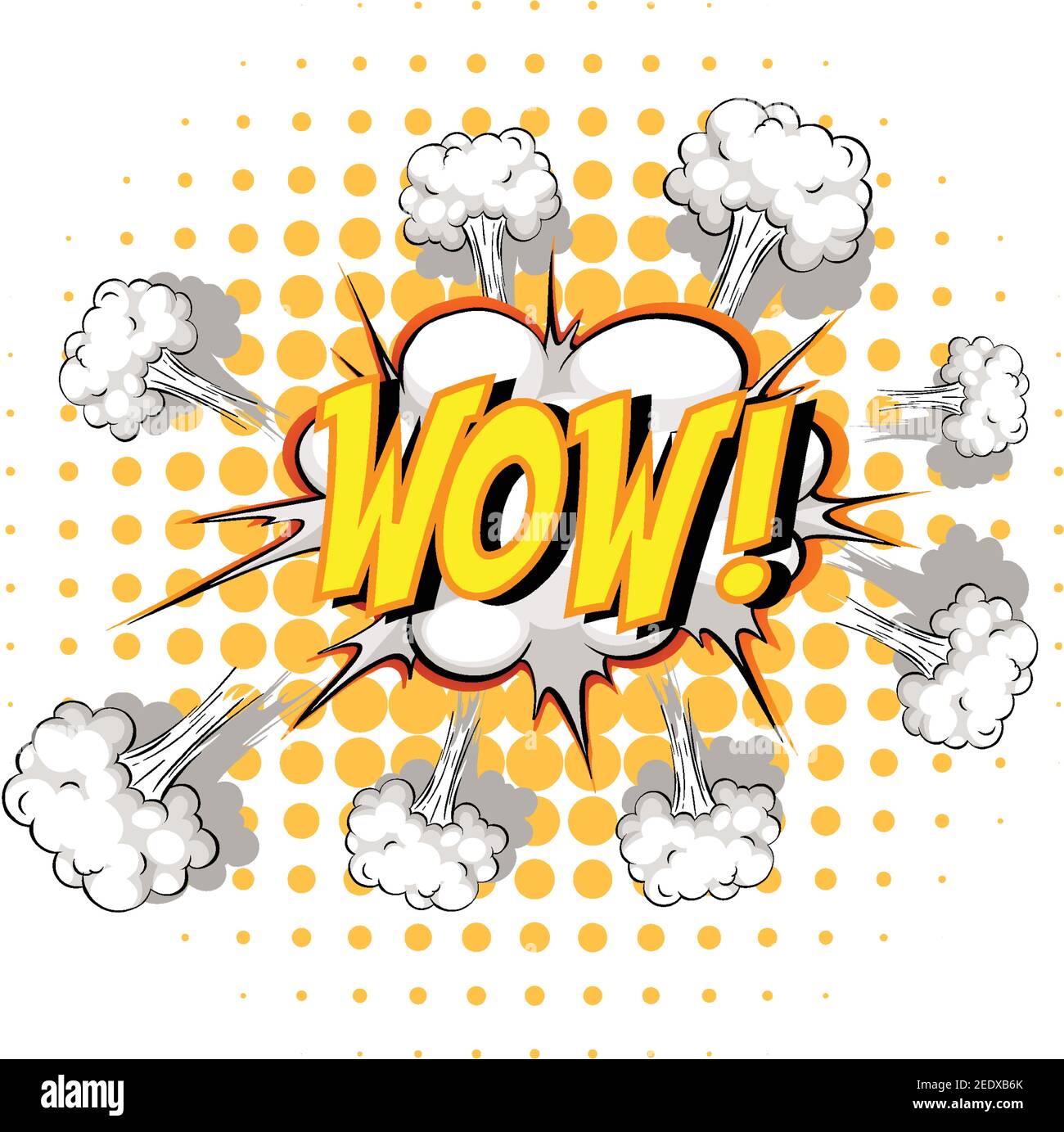 Comic speech bubble with wow text illustration Stock Vector Image & Art