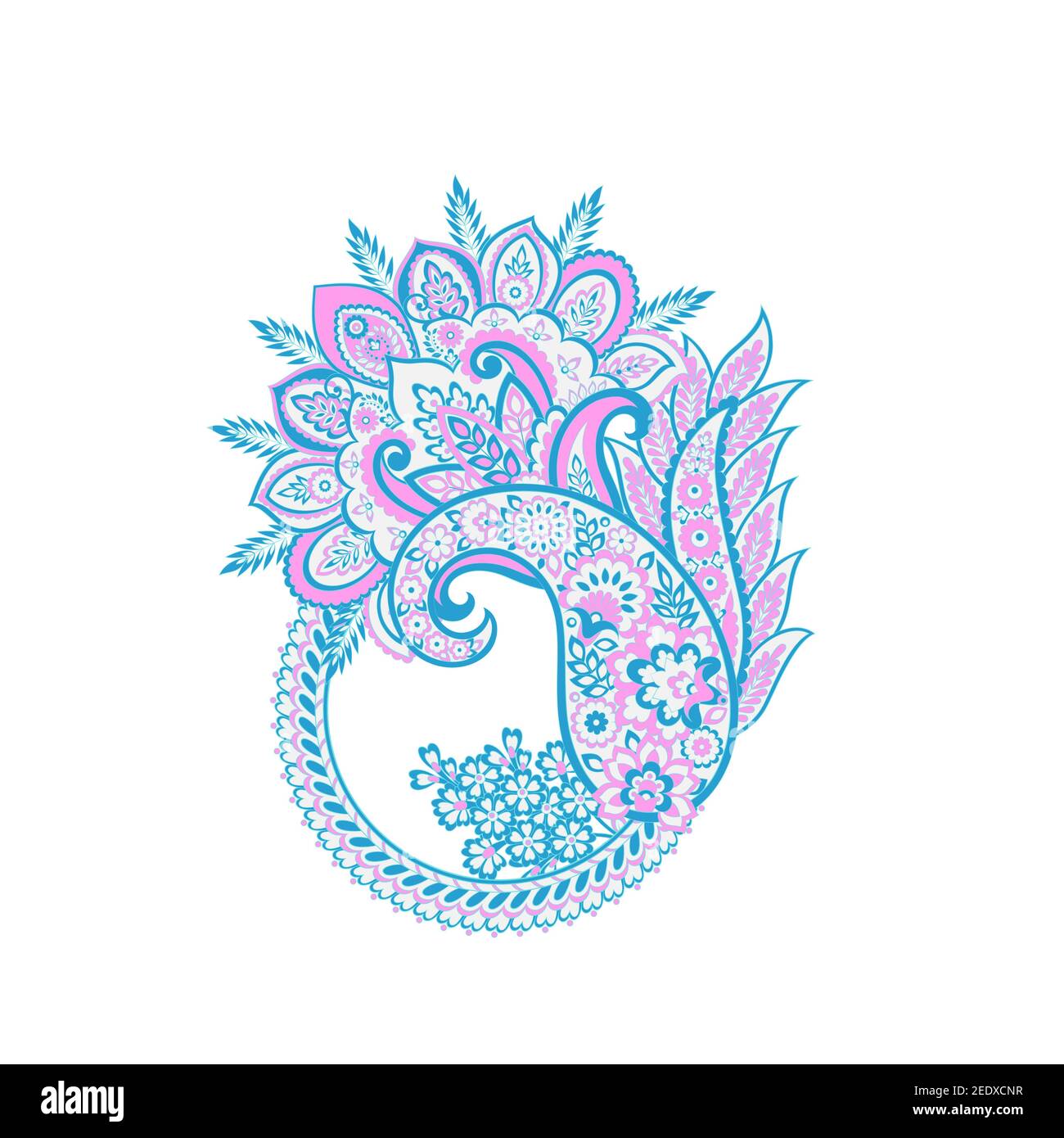 Vector Paisley Floral isolated ornament Stock Vector