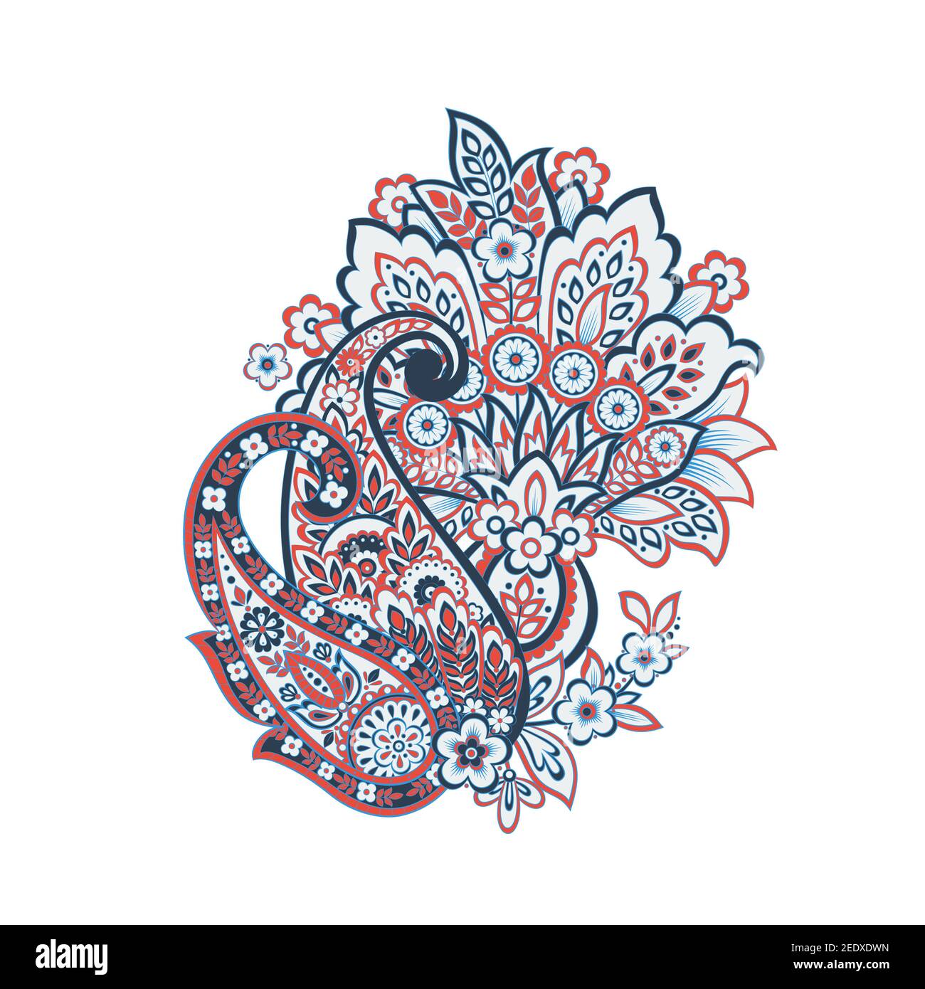 Damask Paisley Floral isolated vector ornament Stock Vector