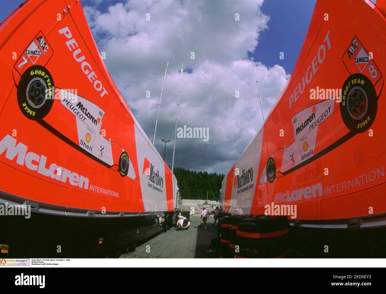 Motor Sport - F1 -  Motor Sport - Formula 1 - 1994  Mclaren trucks  Mandatory Credit : Action Images Stock Photo