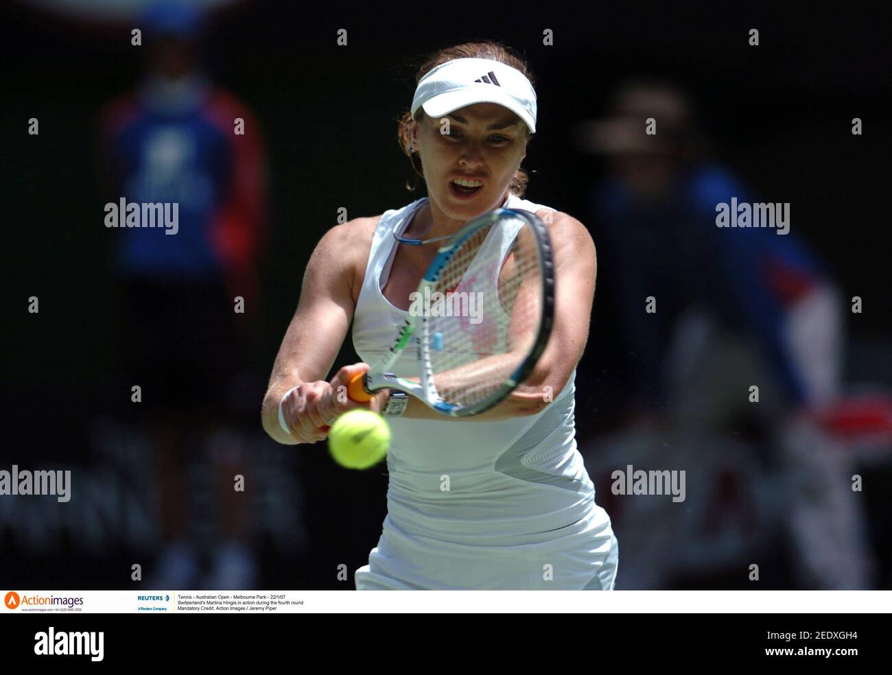 Tennis - Australian Open - Melbourne Park - 22/1/07 Switzerland's Martina  Hingis in action during the fourth round Mandatory Credit: Action Images /  Jeremy Piper Stock Photo - Alamy