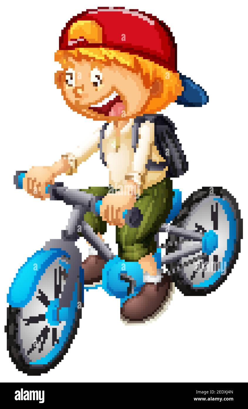 Boy riding cycle top