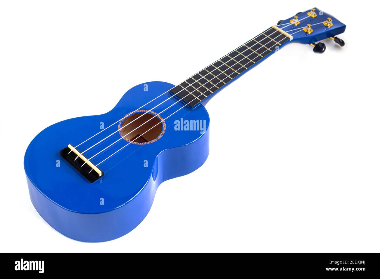 Guitar musical instrument in blue on a white background. Ukulele ...