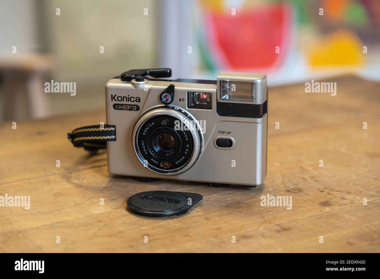 The Konica c35 EF3 old vintage compact analog film camera, 1981