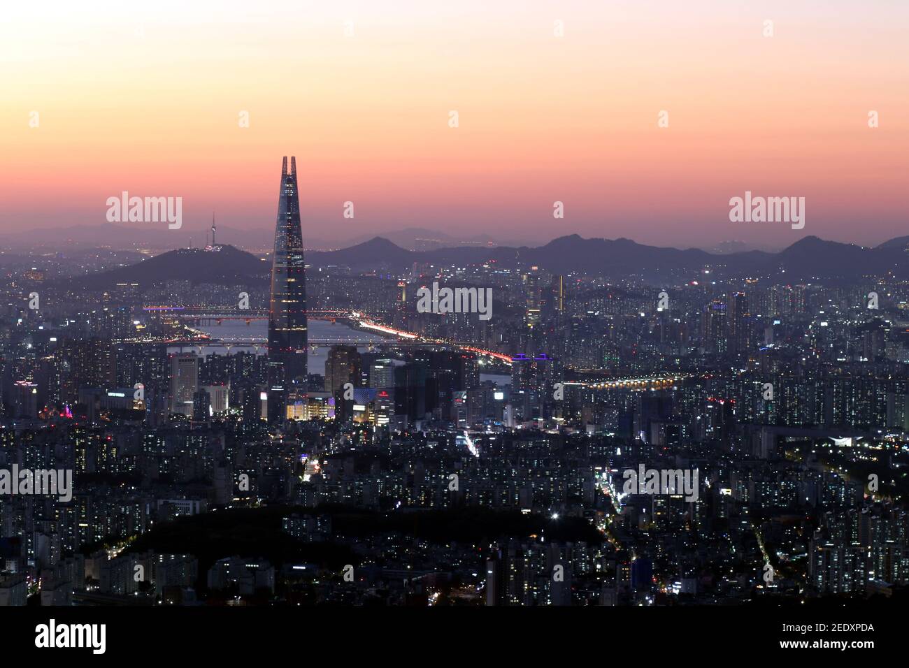 Cityscape of Seoul in Korea at Dusk Stock Photo Alamy