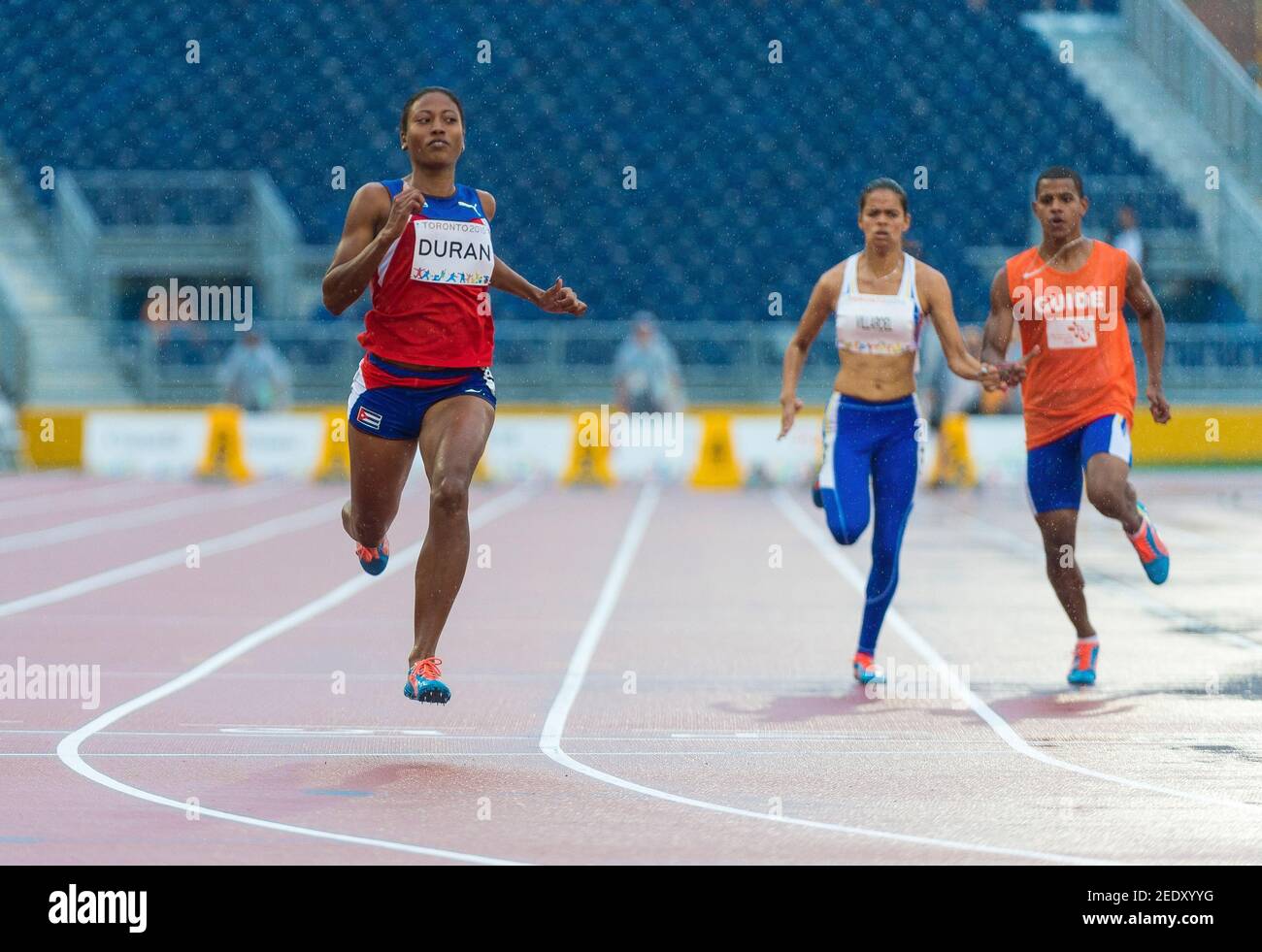 Omara Duran From Cuba Wins Semifinal 2 Of The Women S 100m T12 Setting World Record With 11 65 The Athletics Day Of The Parapan Am Games Was Marked B Stock Photo Alamy